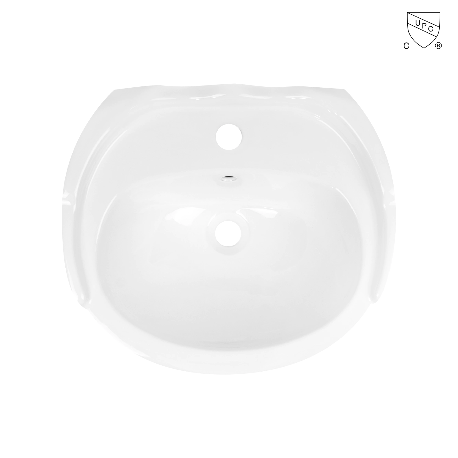 20-inch victorian wall-hung basin, white oval shape cupc wall-mounted bathroom sink